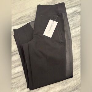 NWT Athleta Endless High Rise Satin Side Stripe Pant in Black
